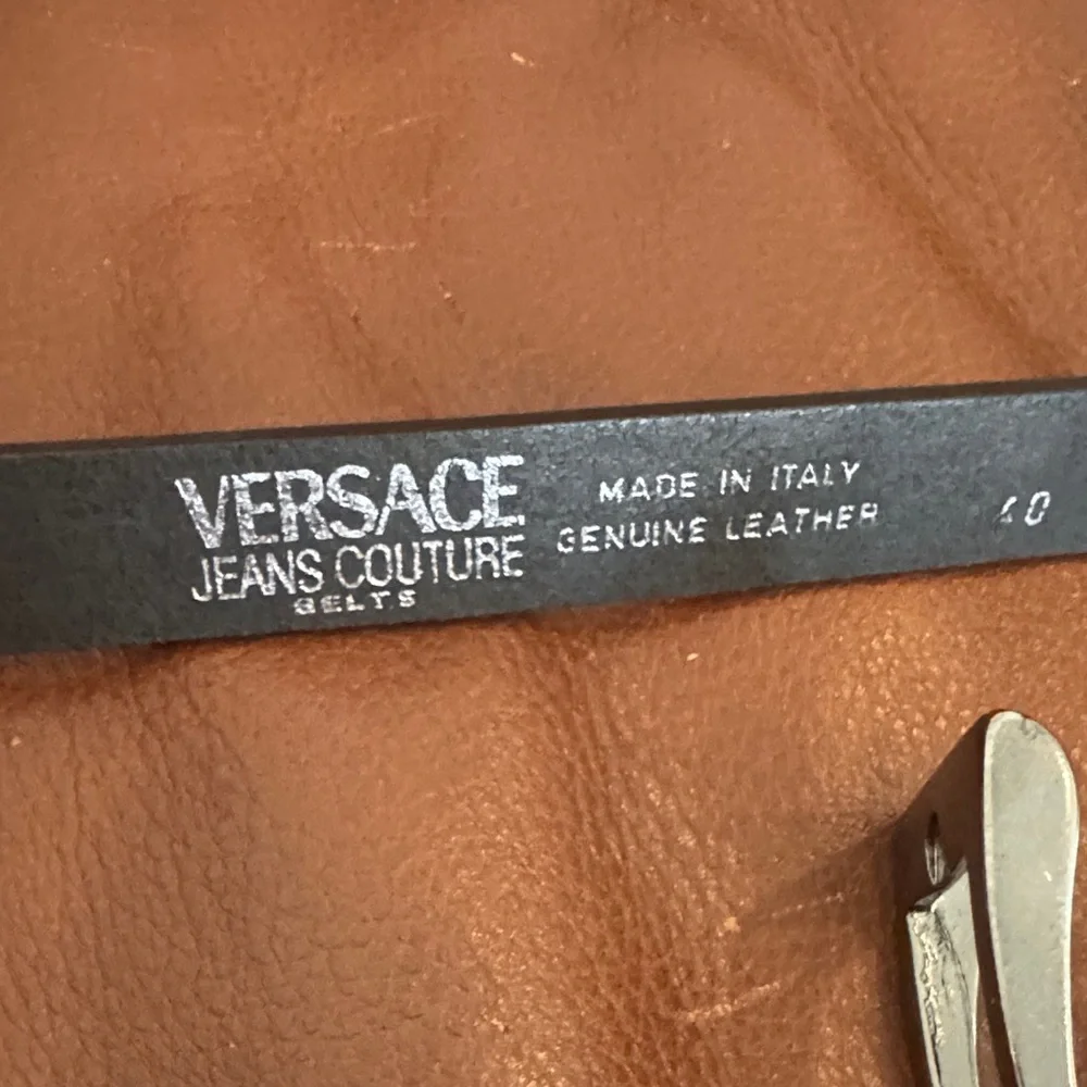 Versace Black Leather Belt size 40